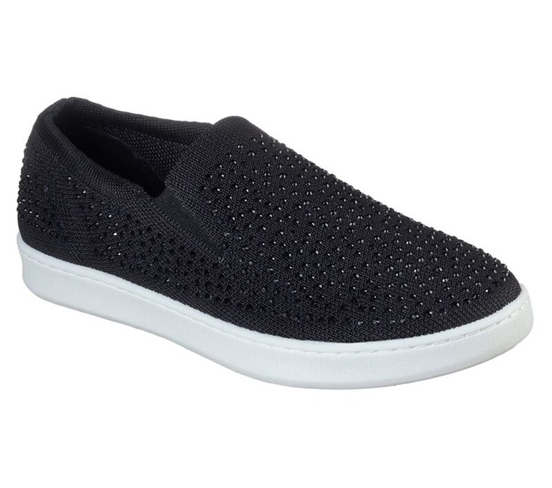 Skechers Dam Svarta Slip On - Poppy Lo - Easy Shine - Sverige (TRXVC-4286)